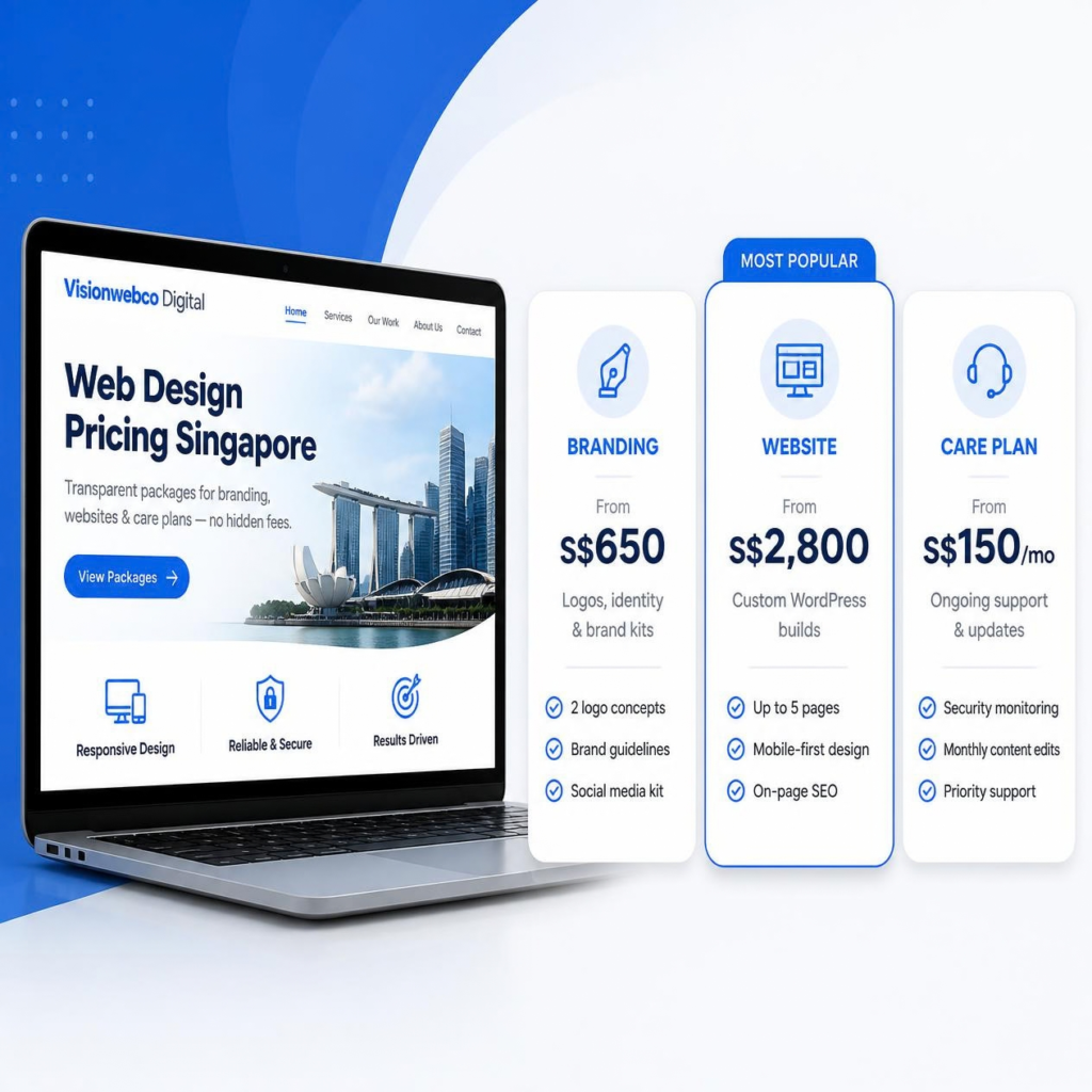 Web design pricing Singapore packages comparison